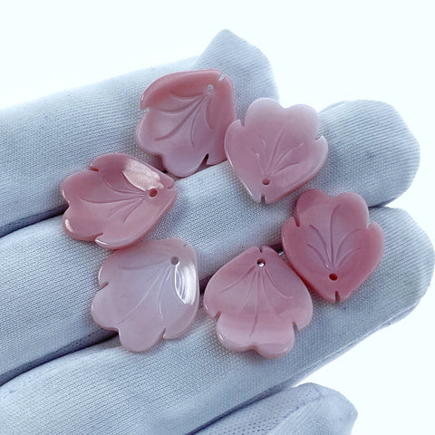 4pc Pink Flower Petal Queen Conch Shell Beads Charms Pendants 16mm For DIY Jewelry Earring Making Hand Carved Hawaii Minimalist PM-0004