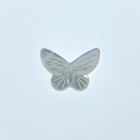 4pc 13mm x 18mm Organic Hand Carved White Mother of Pearl Butterfly Beads WM-0102