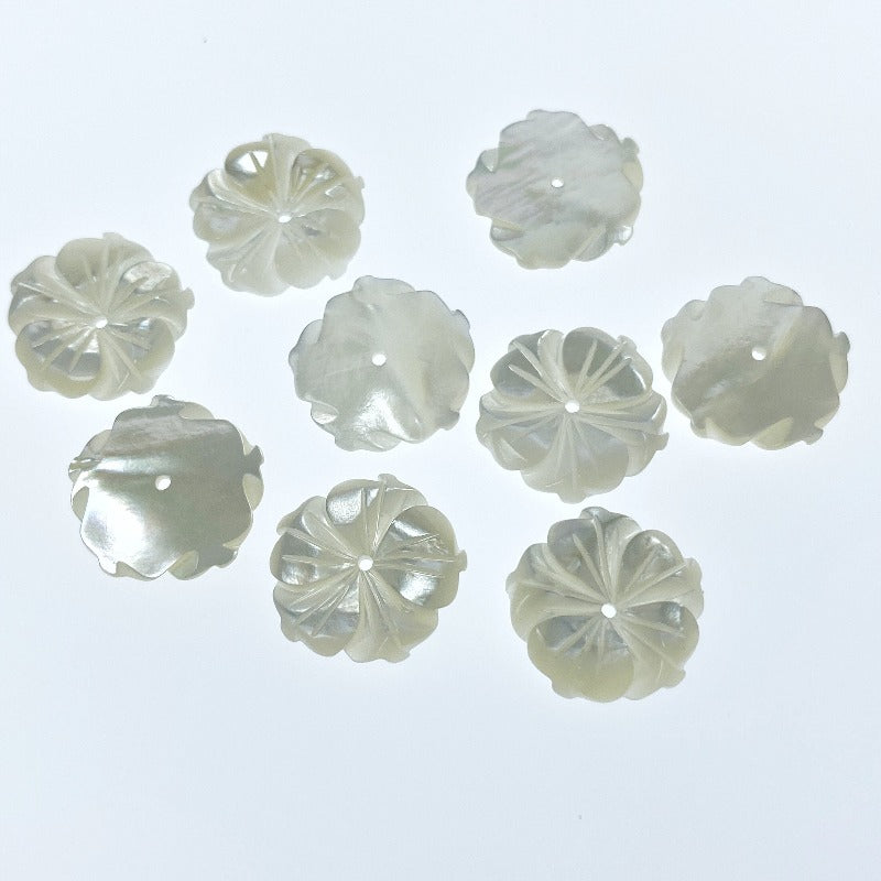 Buy Bauhinia Flower Mother Of Pearl Beads At BestBeadSupply.com