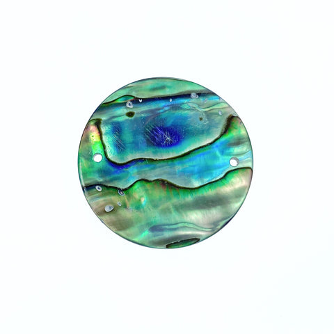 4pc 25mm Natural Abalone Shell Round Disc Connectors Pendants AB-0017