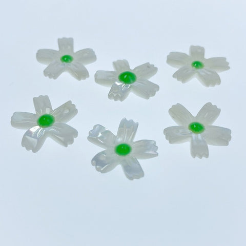 Buy Flower Beads White Mother Of Pearl  WM-0185 BestBeadSupply.com