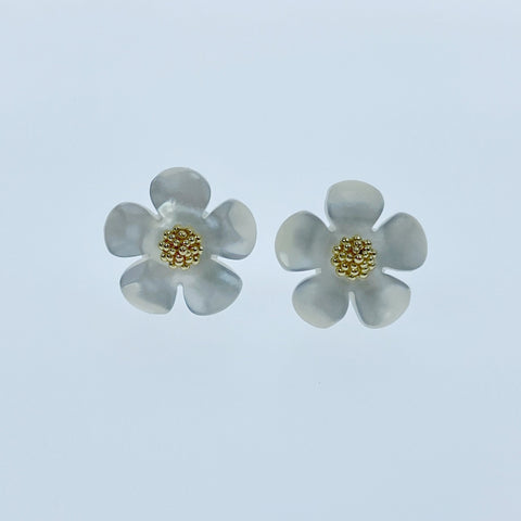 10pc Mother Of Pearl Flower Beads Charms 12mm Hand Carved For DIY Bridal Jewelry Earring Making Bridesmaids Hand Made Minimalistic WM-0182