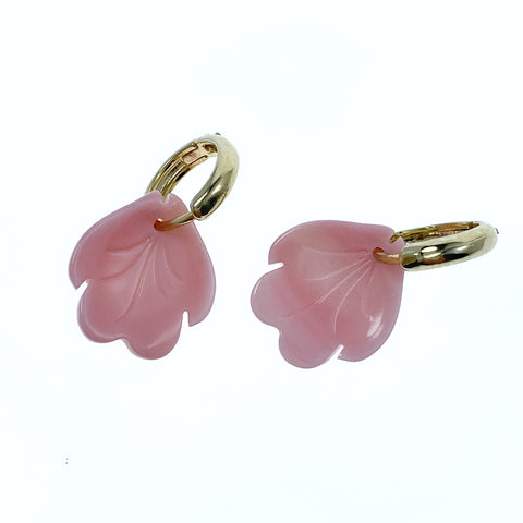 4pc Pink Flower Petal Queen Conch Shell Beads Charms Pendants 16mm For DIY Jewelry Earring Making Hand Carved Hawaii Minimalist PM-0004