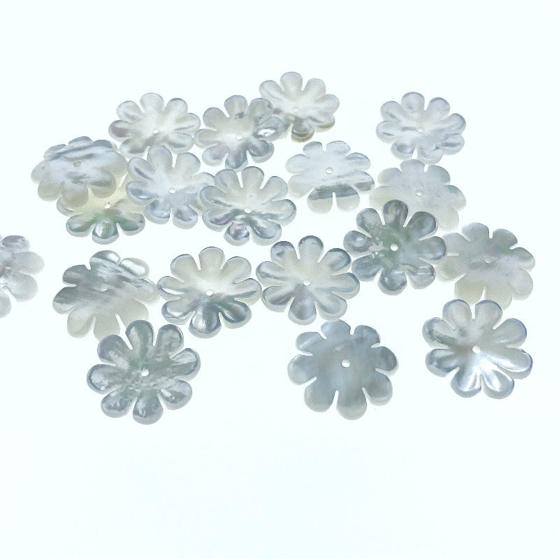 Buy Flower Beads White Mother Of Pearl BestBeadSupply.com