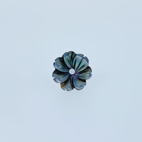 10pc Black Daisy Flower Beads Mother Of Pearl Charms 10mm Hand Carved Natural Organic For Earrings Jewelry Making Hawaiian Flower BM-0119