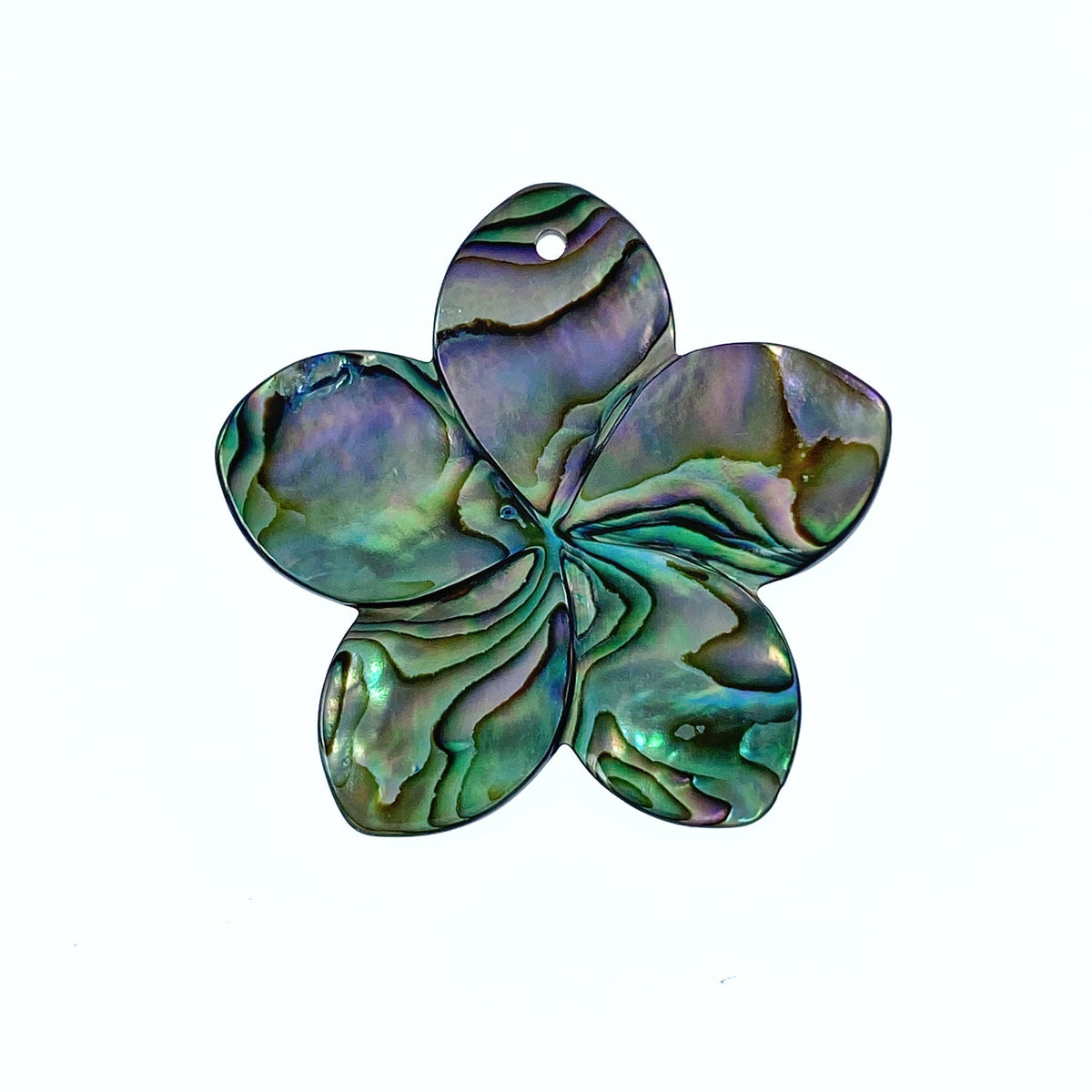 2pc Abalone Shell Plumeria Flower Beads 30mm Hand Carved Hawaii Tropical Design Natural Organic Pendants For Jewelry Earring Making AB-0003