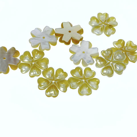 Buy Flower Beads Yellow Mother Of Pearl DIY Jewelry At Beadsy.com