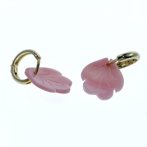 4pc Pink Flower Petal Queen Conch Shell Beads Charms Pendants 16mm For DIY Jewelry Earring Making Hand Carved Hawaii Minimalist PM-0004