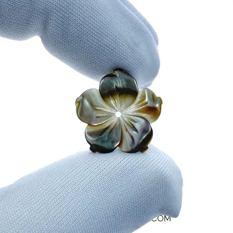 Bauhinia Flower Beads Black Mother Of Pearl NaturalPearlStore.com