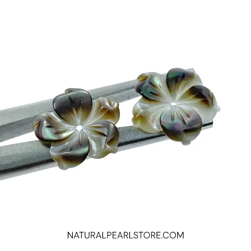 Bauhinia Flower Beads Black Mother Of Pearl NaturalPearlStore.com