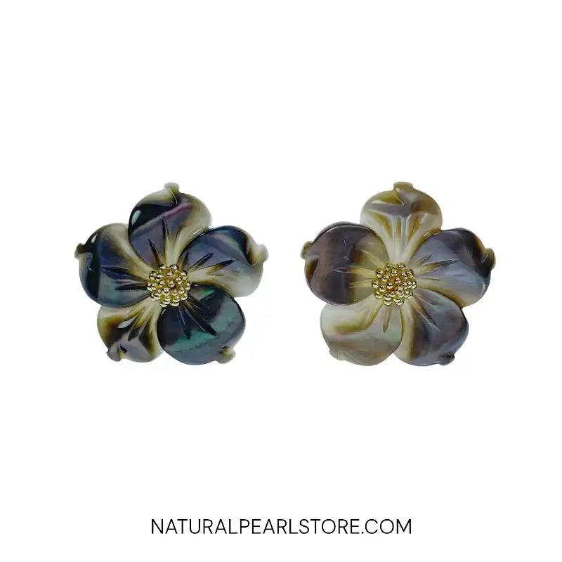 Bauhinia Flower Beads Black Mother Of Pearl NaturalPearlStore.com