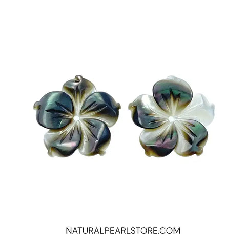 Bauhinia Flower Beads Black Mother Of Pearl NaturalPearlStore.com