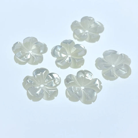 Flower Beads White Mother Of Pearl BestBeadSupply.com