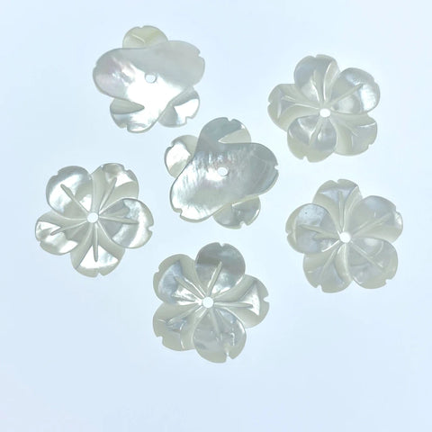 Flower Beads White Mother Of Pearl BestBeadSupply.com