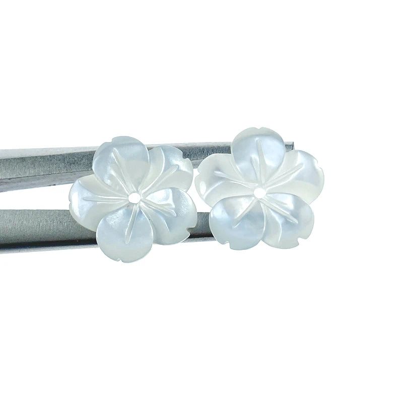 Flower Beads White Mother Of Pearl BestBeadSupply.com