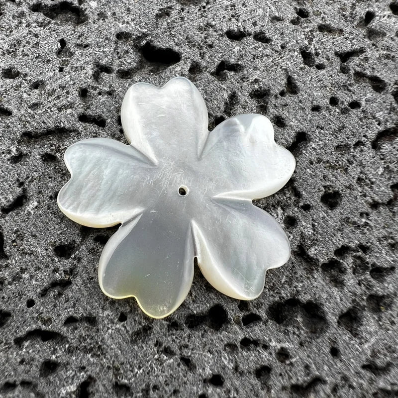 Tropical Flower Beads White Mother Of Pearl NaturalPearlStore.com