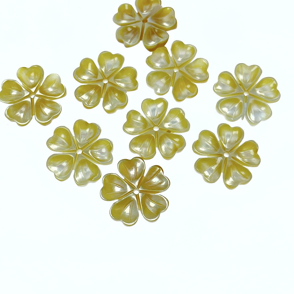 Buy Flower Beads Yellow Mother Of Pearl DIY Jewelry At Beadsy.com