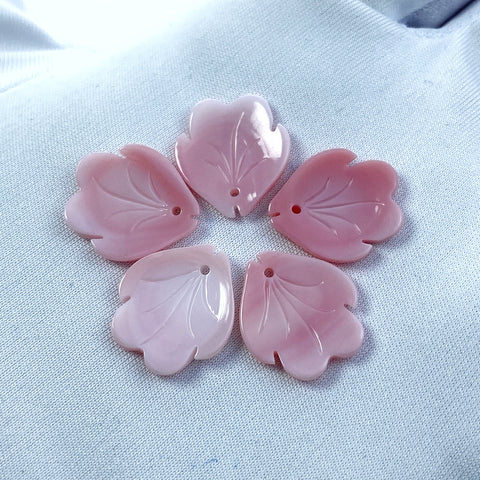 4pc Pink Flower Petal Queen Conch Shell Beads Charms Pendants 16mm For DIY Jewelry Earring Making Hand Carved Hawaii Minimalist PM-0004