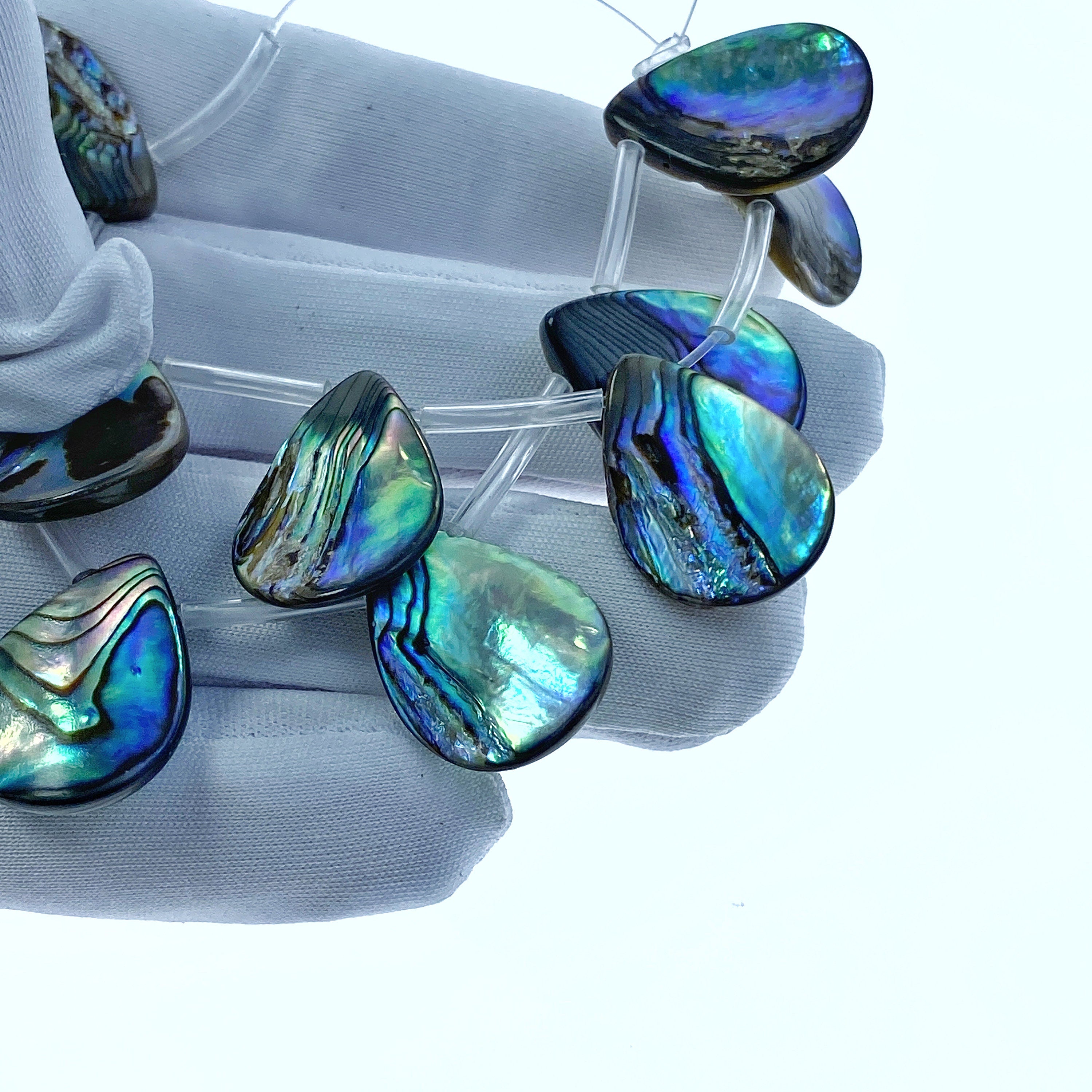 10pc Natural Abalone Drop Beads 20mm Hand Carved Charms For Earrings DIY Jewelry Making Paua Hawaii Organic Shell AB-0011