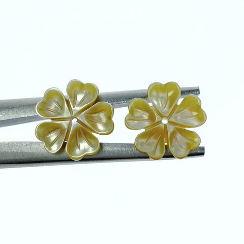 Buy Flower Beads Yellow Mother Of Pearl DIY Jewelry At Beadsy.com